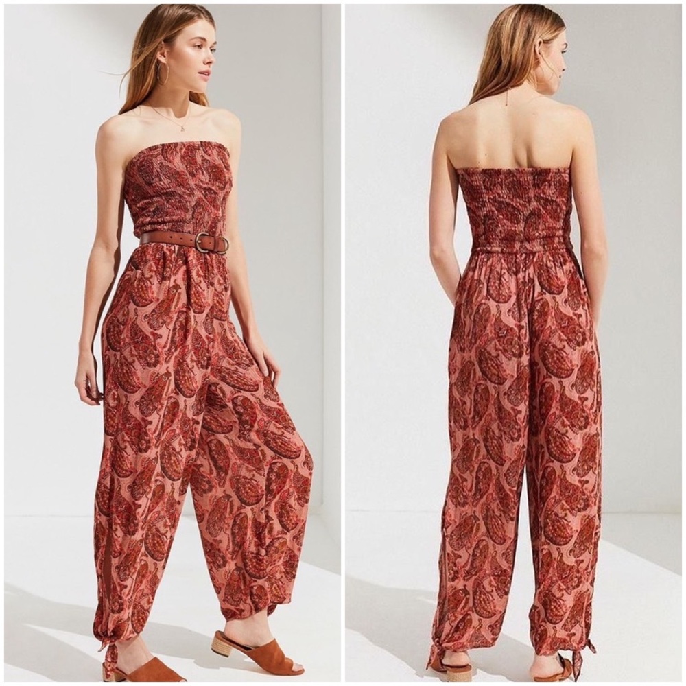 SOLD Urban Outfitters Strapless Smocked Romper
